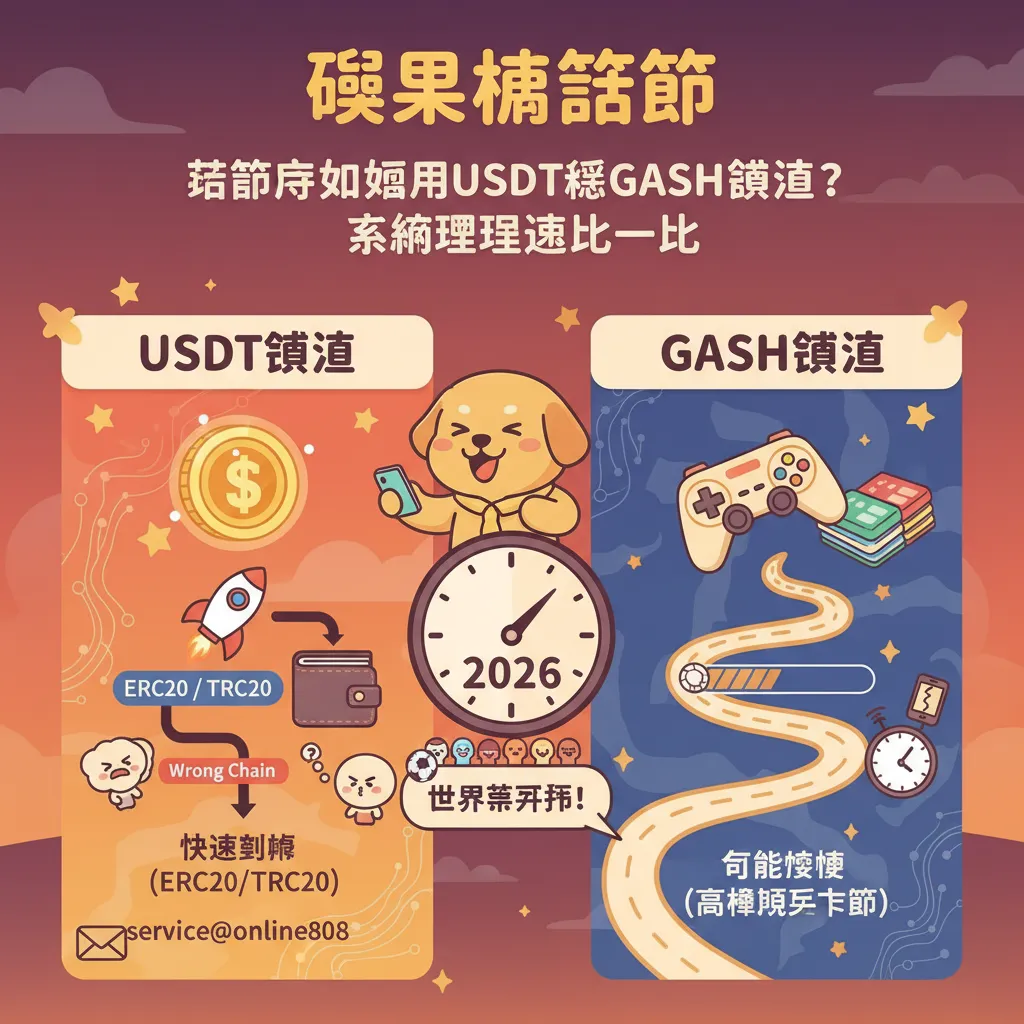 註冊後如何用USDT跟GASH儲值？系統處理速度比一比